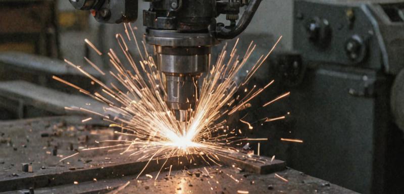 Professional metalworking workshop with precision tools