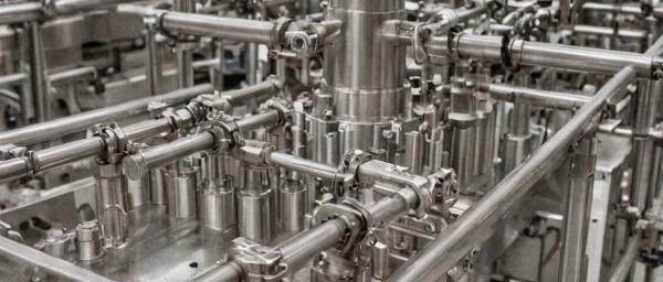 Stainless steel food processing equipment with mirror polish finish